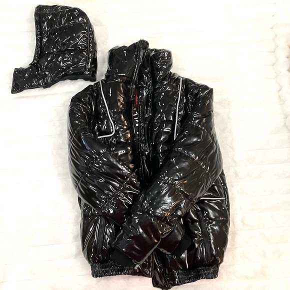 BLACK MILANO MEN'S UNISEX WATERPROOF PUFFER COAT DETACHABLE HOOD SZ LARGE - Picture 2 of 12